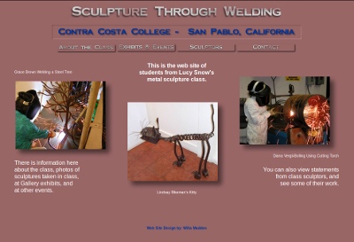 Graphic of Metal Sculpture Class web site home page - 2003